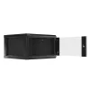Lanberg WF01-6606-10B 19" 6U SZÉL:600mm MÉLY:600mm MAG:379mm lapraszerelt üvegajtós fekete fali rack szekrény