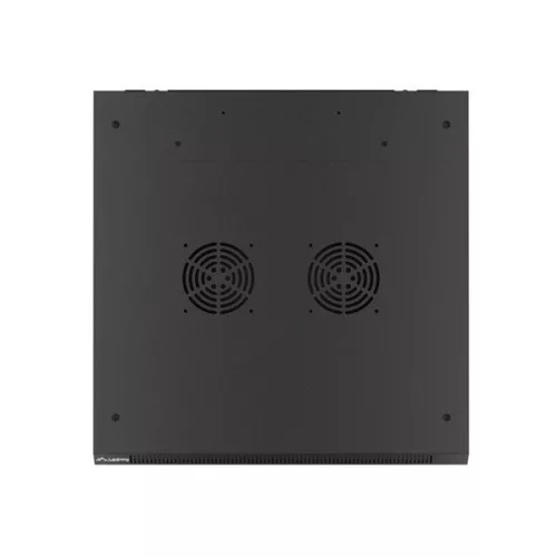 Lanberg WF01-6606-10B 19" 6U SZÉL:600mm MÉLY:600mm MAG:379mm lapraszerelt üvegajtós fekete fali rack szekrény