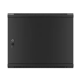   Lanberg WF01-6409-00B 19" 9U SZÉL:600mm MÉLY:450mm MAG:512mm lapraszerelt fémajtós fekete fali rack szekrény