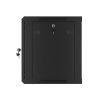 Lanberg WF01-6409-00B 19" 9U SZÉL:600mm MÉLY:450mm MAG:512mm lapraszerelt fémajtós fekete fali rack szekrény