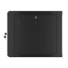 Lanberg WF01-6609-10B 19" 9U SZÉL:600mm MÉLY:600mm MAG:512mm lapraszerelt üvegajtós fekete fali rack szekrény