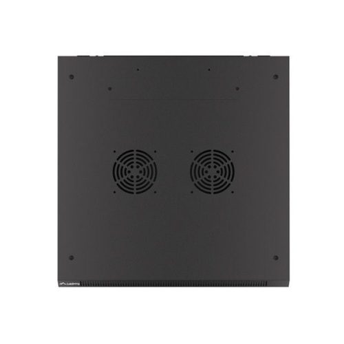 Lanberg WF01-6609-10B 19" 9U SZÉL:600mm MÉLY:600mm MAG:512mm lapraszerelt üvegajtós fekete fali rack szekrény