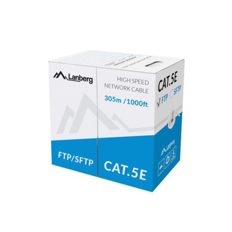 Lanberg LCF5-11CC-0305-S 305m Cat5e FTP szürke árnyékolt réz bevonatú alumínium patch kábel