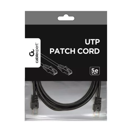 Gembird PP12-3M/BK 3m RJ45 CAT5e UTP M/M fekete kábel