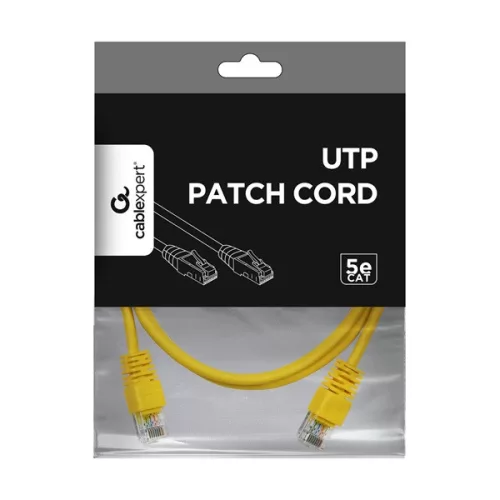 Gembird PP12-1M/Y 1m RJ45 CAT5e UTP M/M sárga kábel