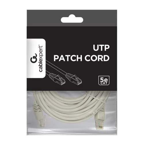 Gembird PP12-10M 10m RJ45 CAT5e UTP M/M szürke patch kábel