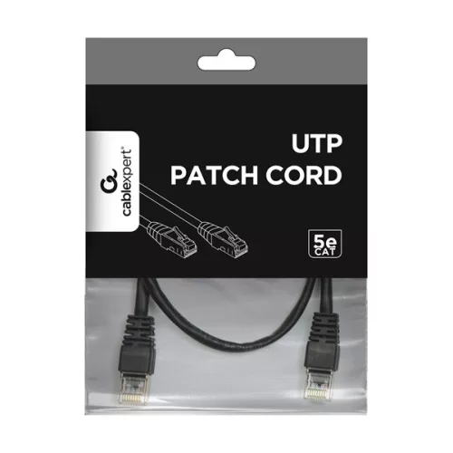 Gembird PP12-1M/BK 1m RJ45 CAT5e UTP M/M fekete kábel