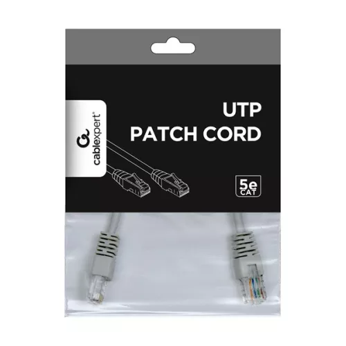 Gembird PP12-0.25M 0,25m RJ45 CAT5e UTP -> RJ45 CAT5e UTP M/M szürke patch kábel