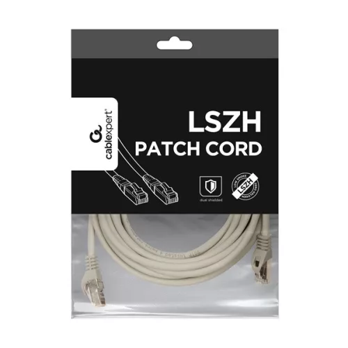 Gembird PP6A-LSZHCU-5M 5m RJ45 CAT6A S/FTP - RJ45 CAT6A S/FTP M/M szürke patch kábel