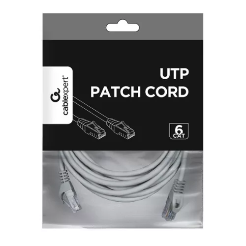 Gembird PP6U-5M 5m RJ45 CAT6 UTP - RJ45 CAT6 UTP M/M szürke patch kábel