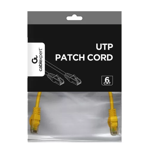 Gembird 25cm RJ45 CAT6 M/M sárga UTP kábel