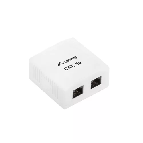 Lanberg OU5-0002-W Cat.5e UTP 2xRJ45 dupla árnyékolatlan fali aljzat