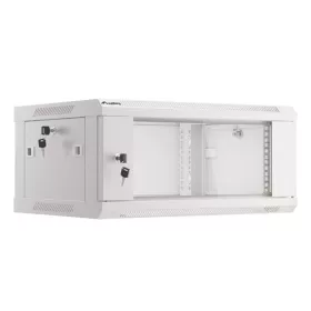   Lanberg WF01-6404-10S 19" 4U SZÉL:600mm MÉLY:450mm MAG:290mm lapraszerelt üvegajtós szürke fali rack szekrény