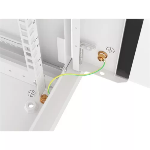 Lanberg WF01-6404-10S 19" 4U SZÉL:600mm MÉLY:450mm MAG:290mm lapraszerelt üvegajtós szürke fali rack szekrény