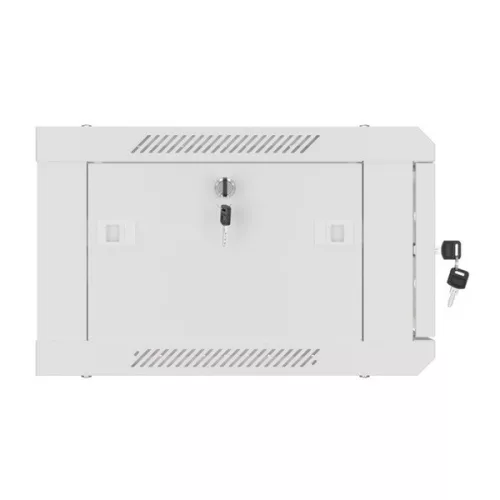 Lanberg WF01-6404-10S 19" 4U SZÉL:600mm MÉLY:450mm MAG:290mm lapraszerelt üvegajtós szürke fali rack szekrény