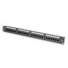DIGITUS DN-91624U-CR 19" 1U 24port Cat.6 kompakt fekete árnyékolatlan Patch Panel