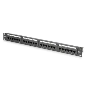   DIGITUS DN-91624U-CR 19" 1U 24port Cat.6 kompakt fekete árnyékolatlan Patch Panel