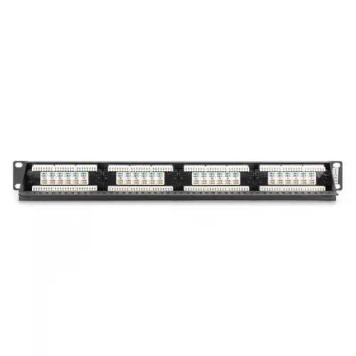 DIGITUS DN-91624U-CR 19" 1U 24port Cat.6 kompakt fekete árnyékolatlan Patch Panel