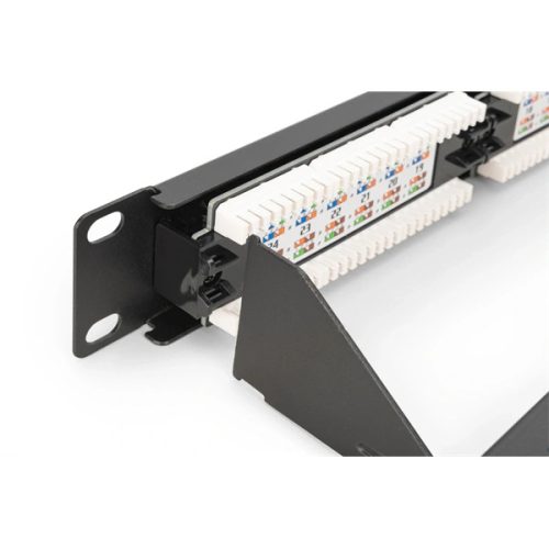 DIGITUS DN-91624U-CR 19" 1U 24port Cat.6 kompakt fekete árnyékolatlan Patch Panel