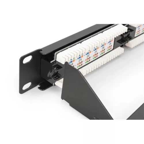 DIGITUS DN-91624U-CR 19" 1U 24port Cat.6 kompakt fekete árnyékolatlan Patch Panel