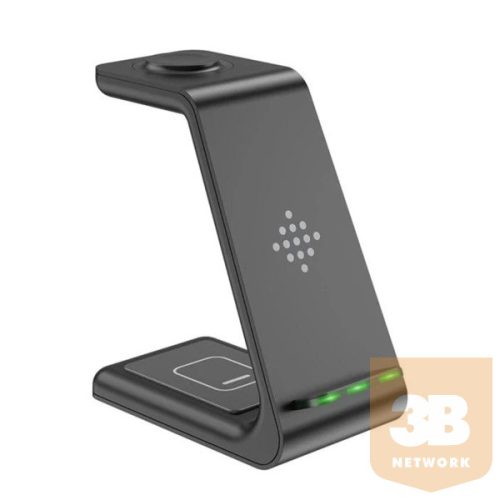 BLACKBIRD 3in1 Dokkoló Töltőállomás (Iphone,Iwatch,Airpods) készülékekhez, Fekete