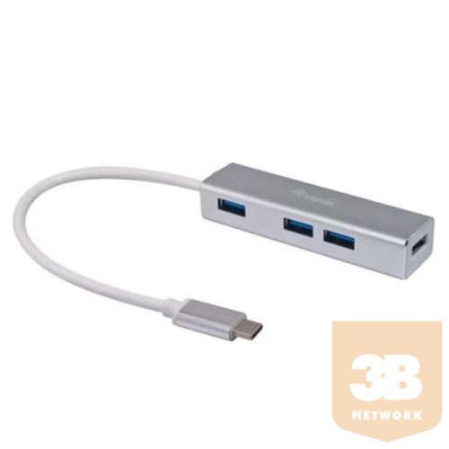 BLACKBIRD USB HUB 4xUSB 3.0 Type-C csatlakozóval, Fekete