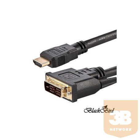 BLACKBIRD Kábel HDMI male to DVI 24+1 male kétirányú, 1m