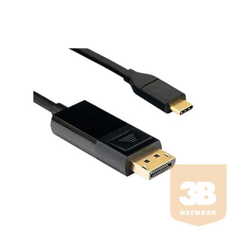 BLACKBIRD Kábel USB Type-C male to Displayport male (DP ALT MODE) 4k 60Hz 2m, Fekete