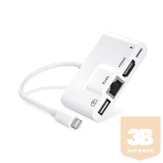 BLACKBIRD Lightning Ethernet OTG Digital AV Adapter, Fehér