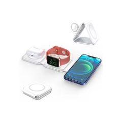   BLACKBIRD 3in1 15W Dokkoló Töltőállomás hajtogatható (Iphone,Iwatch,Airpods) készülékekhez, Fehér