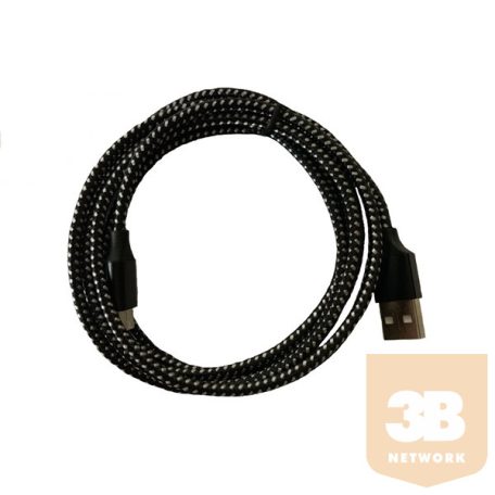 BLACKBIRD Micro USB Adatkábel 3m, Fekete 2A (Extra erős anyagból)