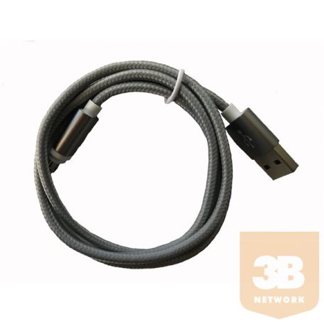 BLACKBIRD Micro USB Adatkábel 1m, Szürke 2A (Extra erős anyagból)