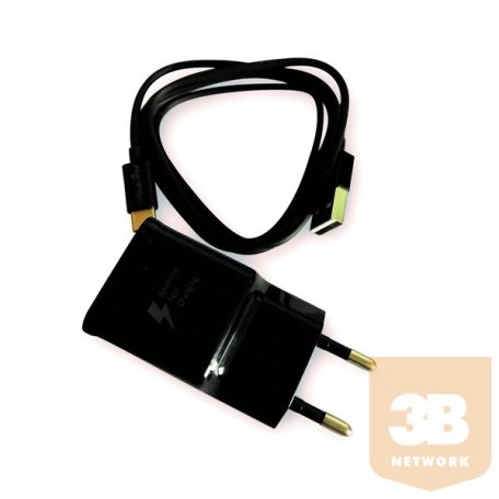 BLACKBIRD Hálózati Adapter Gyorstöltő + Type-C USB Adatkábel 1m, Fekete