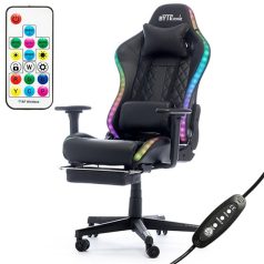   GCN ByteZone COBRA masszázs-bluetooth hangszóró-RGB gaming szék - fekete