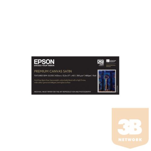 EPSON Premium Canvas Satin, 17" x 12.2m, 350g/m2