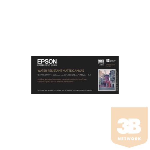 EPSON WaterResistant Matte Canvas Roll, 13" x 6,1 m, 375g/m2