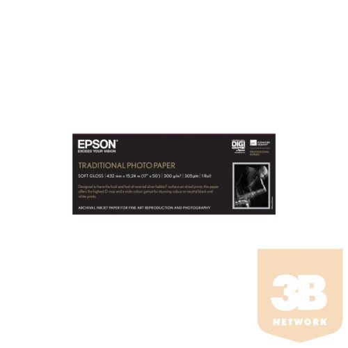 EPSON Traditional Photo Paper, 17"x 15m