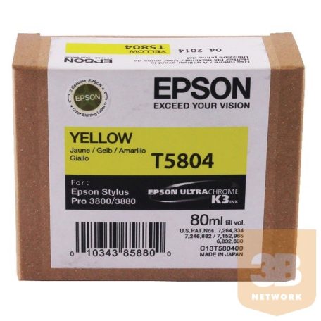 Ink Epson T5804 Yellow | 80 ml | Stylus Pro 3880
