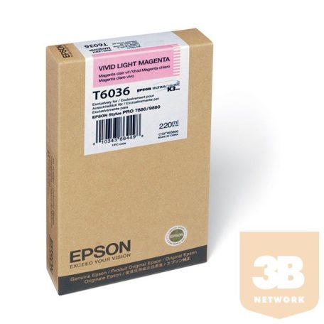 EPSON Patron Vivid Stylus Pro 7800/9800 220ml, Világos Piros (Vivid Light Magenta)