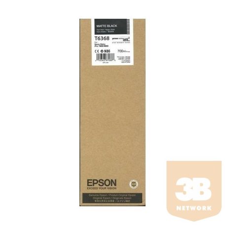 Epson T6368 Matte Black 700 ml tintapatron | 700 ml | Stylus Pro 7900 / 9900