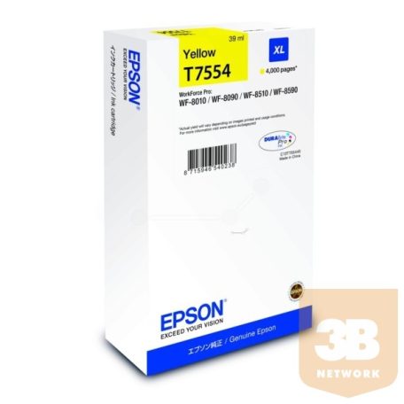 Ink Epson T7554 Yellow XL | WF-8010/WF-8090/WF-8510/WF-8590