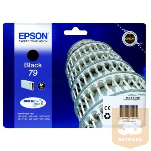 Ink Epson Black T7911 | 14 ml | WF-5110DW/WF-5190DW/WF-5620DWF/WF-5690DWF