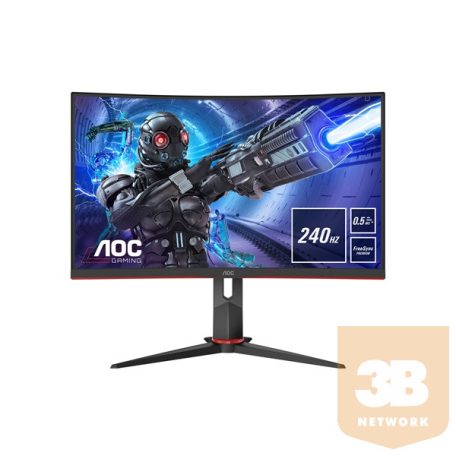 AOC ívelt Gaming 240Hz monitor 27" - C27G2ZE/BK 1920x1080, 16:9, 300 cd/m2, 0,5ms, HDMIx2,DisplayPort