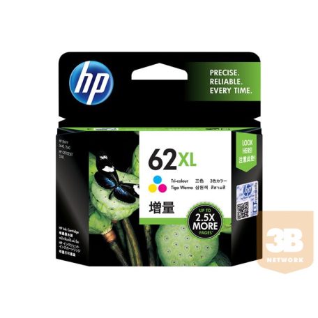 HP 62XL ink cartridge tri-colour high capacity 1-pack Blister multi tag