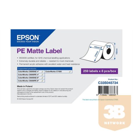 EPSON PE Matte Label  105 x 210mm, 259 lab