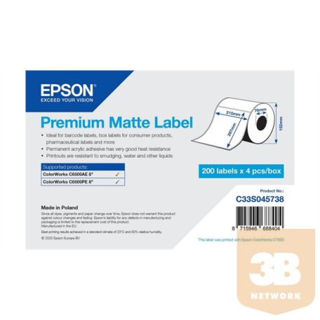 EPSON Premium Matte Label 210 x 297mm, 200 lab