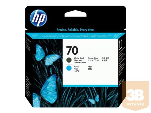 HP 70 original printhead C9404A matte black and cyan standard capacity 1-pack