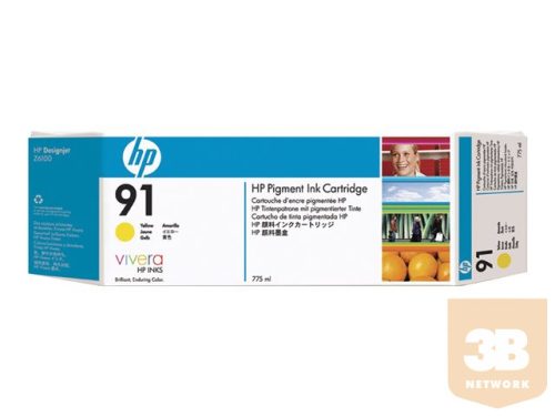 HP 91 original Ink cartridge C9469A yellow standard capacity 775ml 1-pack with Vivera Ink cartridge