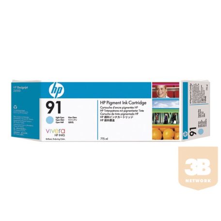 HP 91 original Ink cartridge C9470A light cyan standard capacity 775ml 1-pack with Vivera Ink cartridge