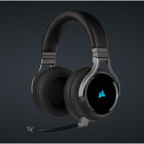 CORSAIR Vezetékes/Vezeték Nélküli Headset, VIRTUOSO RGB WIRELESS High-Fidelity Gaming, Levehető Mikrofon, RGB, fekete